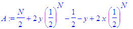 A := 1/2*N+2*y*(1/2)^N-1/2-y+2*x*(1/2)^N