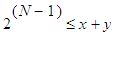 2^(N-1) <= x+y