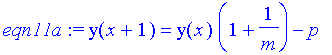 eqn11a := y(x+1) = y(x)*(1+1/m)-p