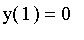 y(1) = 0