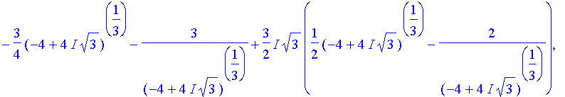 3/2*(-4+4*I*sqrt(3))^(1/3)+6/(-4+4*I*sqrt(3))^(1/3)...